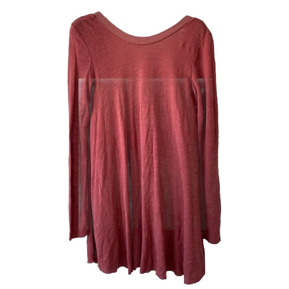 Free People Beach Beatnik Tunic Top Rose Coral Size Small Raw Hem - Picture 1 of 10